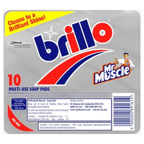 Brillo Mr Muscle Multi-Use Soap Pads 10 Pack - Case of 12