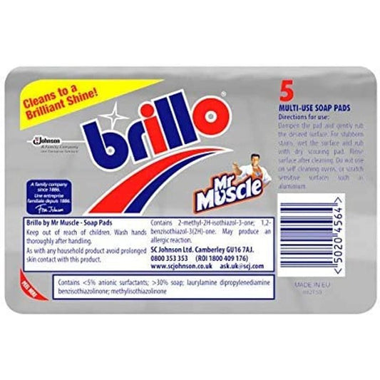 Brillo Mr Muscle Multi-Use Soap Pads 5 Pack - Case of 24