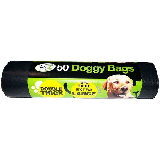 TidyZ Doggy Bags Double Thick Extra Extra Large 50 Pack Roll