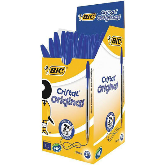 BiC Ballpoint Pen Cristal Original Fine Blue 50 Pack