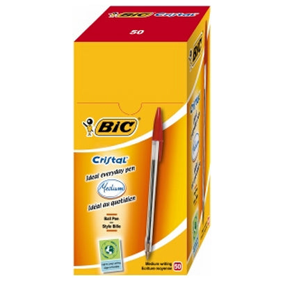 BiC Ballpoint Pen Cristal Medium Red 50 Pack