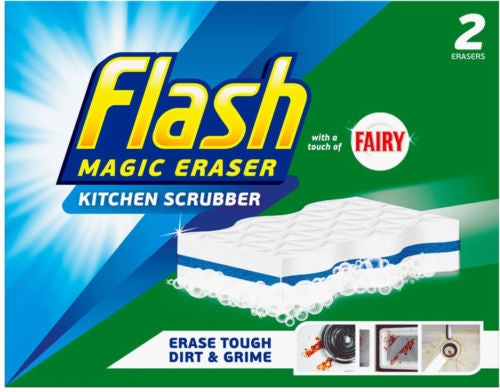 Flash Magic Eraser Kitchen Scrubber 2 Pack